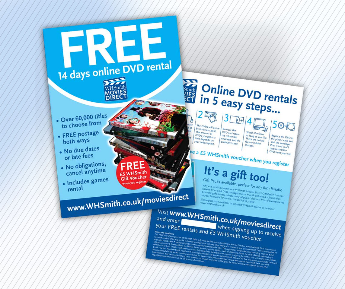 WHSmith DVD rental leaflet